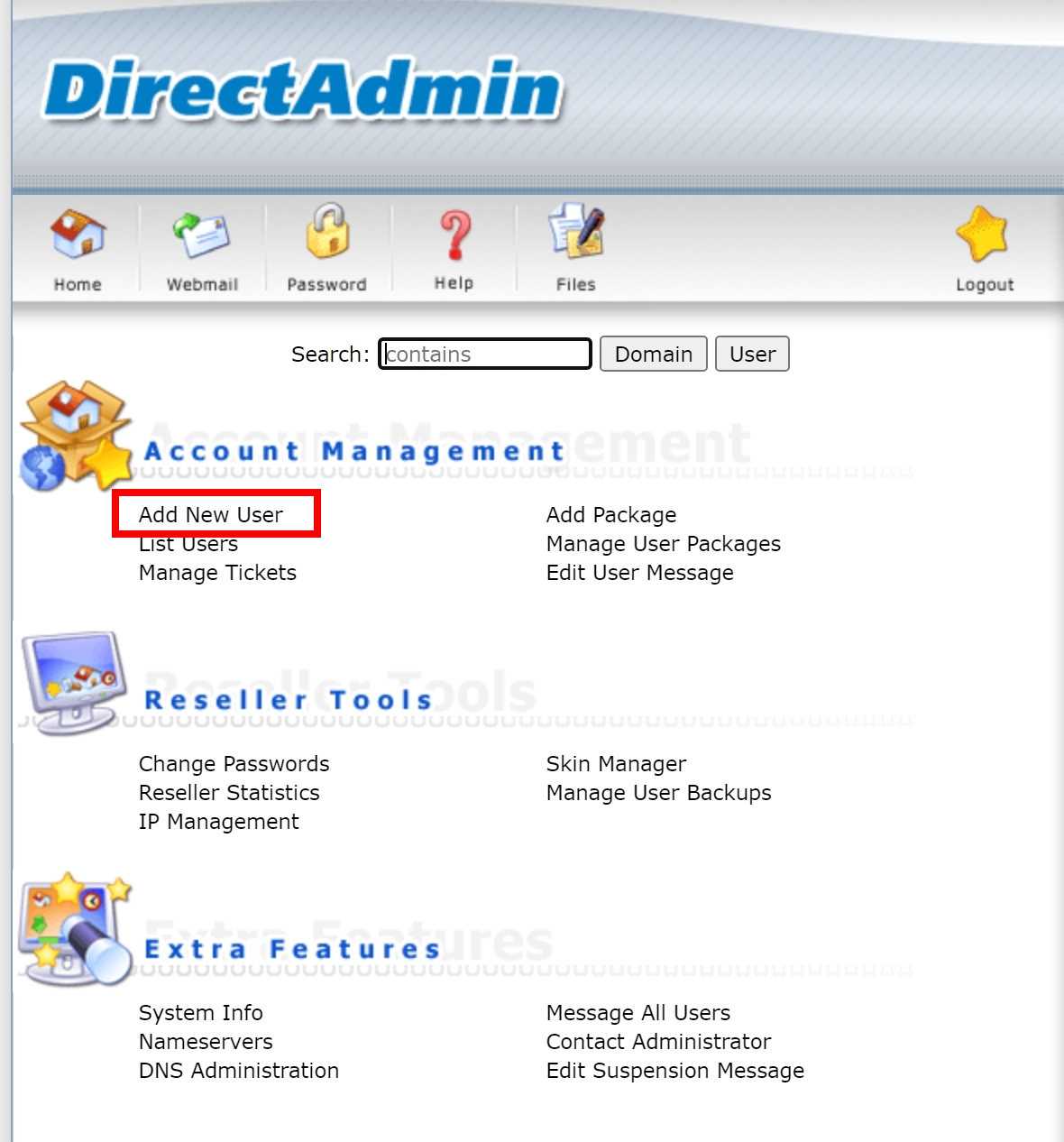 add domain บน directadmin