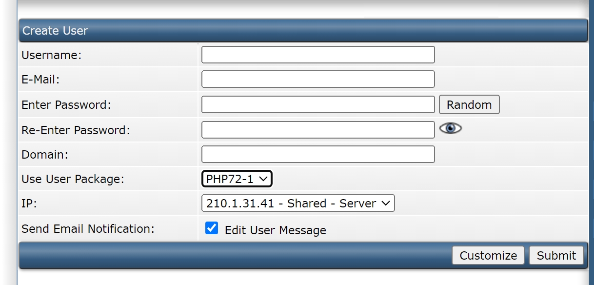 กรอกข้อมูล เพื่อสร้าง domain บน da