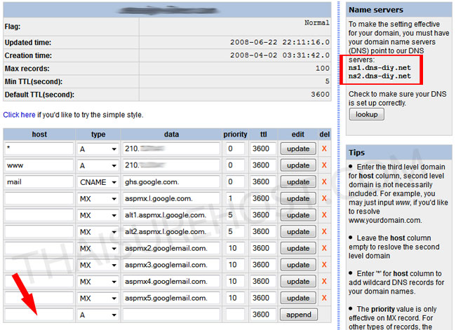 การตั้งค่า google apps กับ dns free